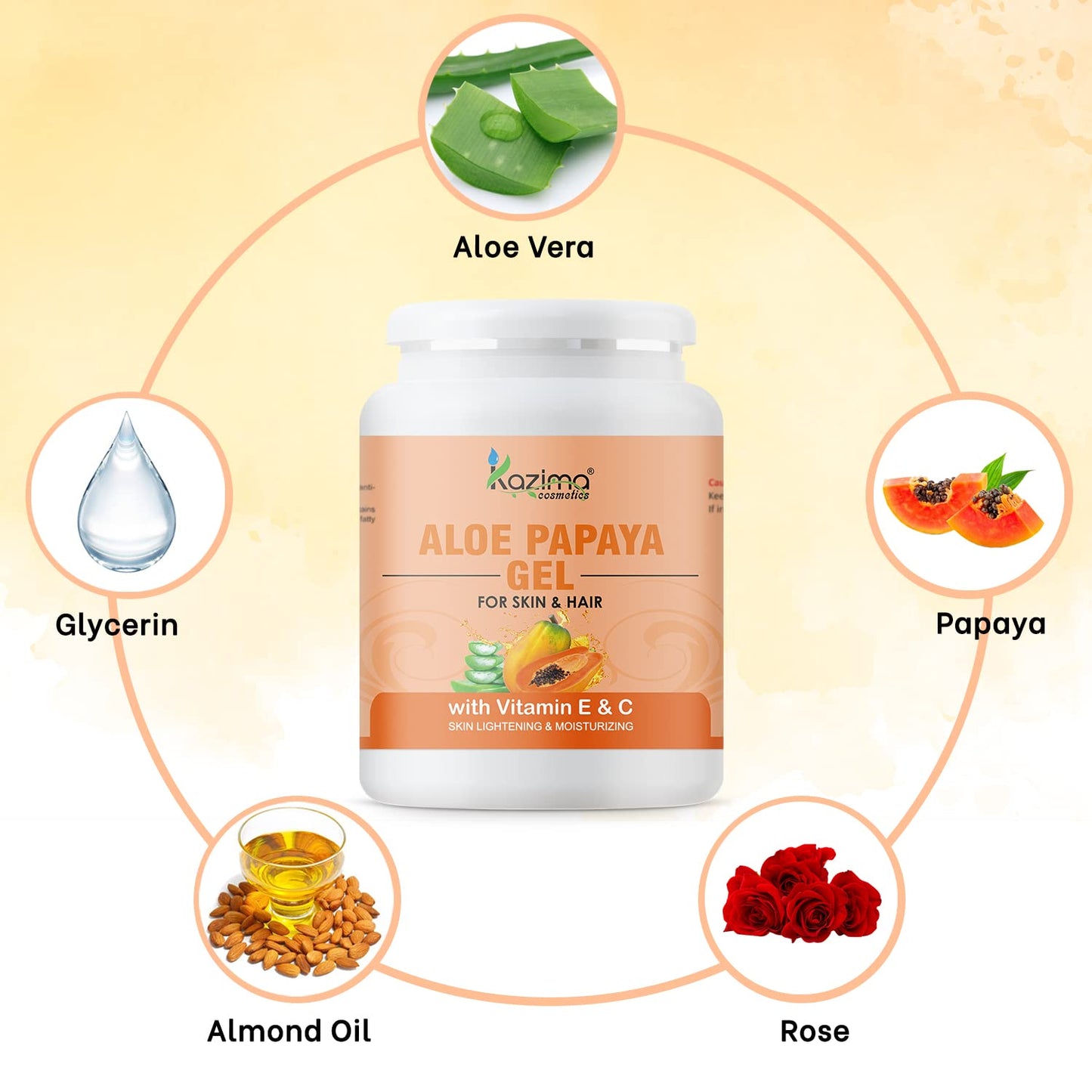 KAZIMA Aloe Papaya Gel for Face and Body, 1kg