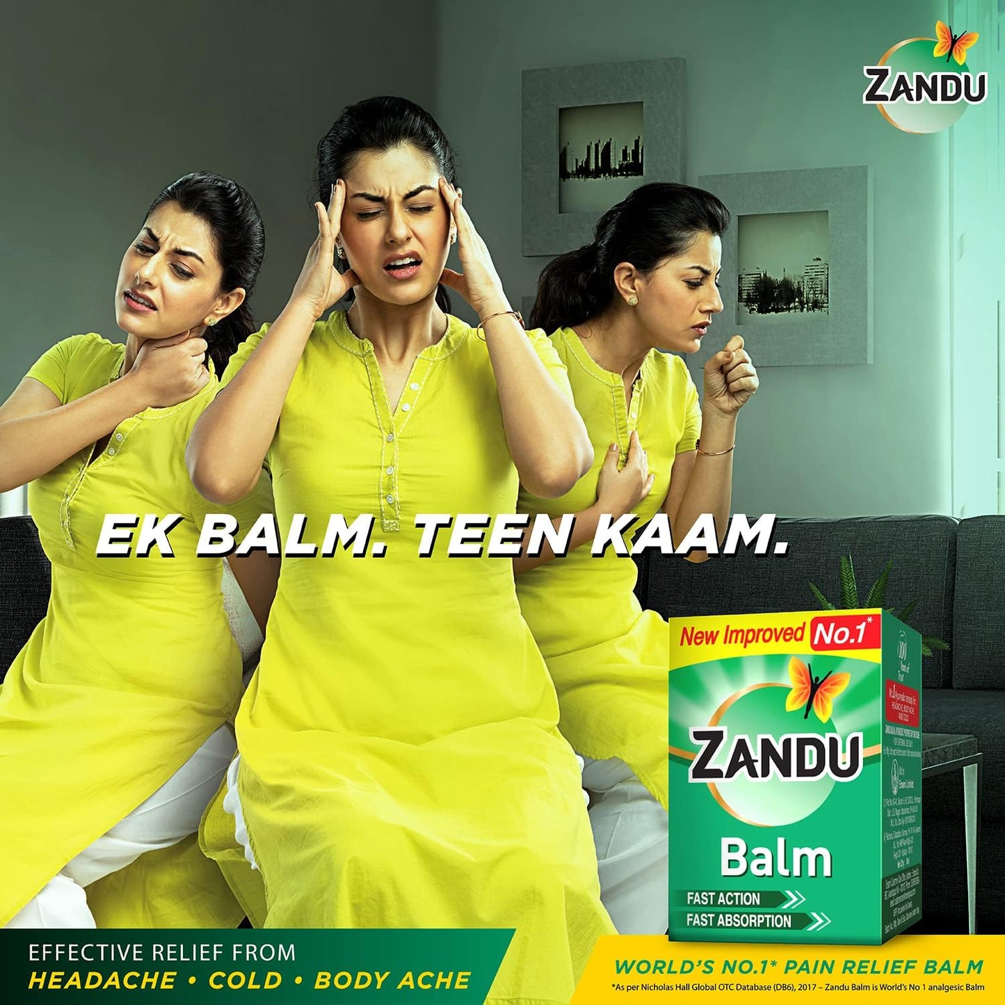 Zandu Balm, Effective relief from Headache, Body Pain, Sprain and Cold, 25 ml