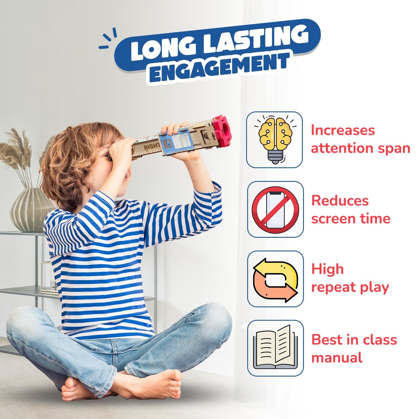 Smartivity Telescope Toy for Kids Age 8, 9, 10, 11, 12, 13, 14 Years Old | Measure Height & Distance