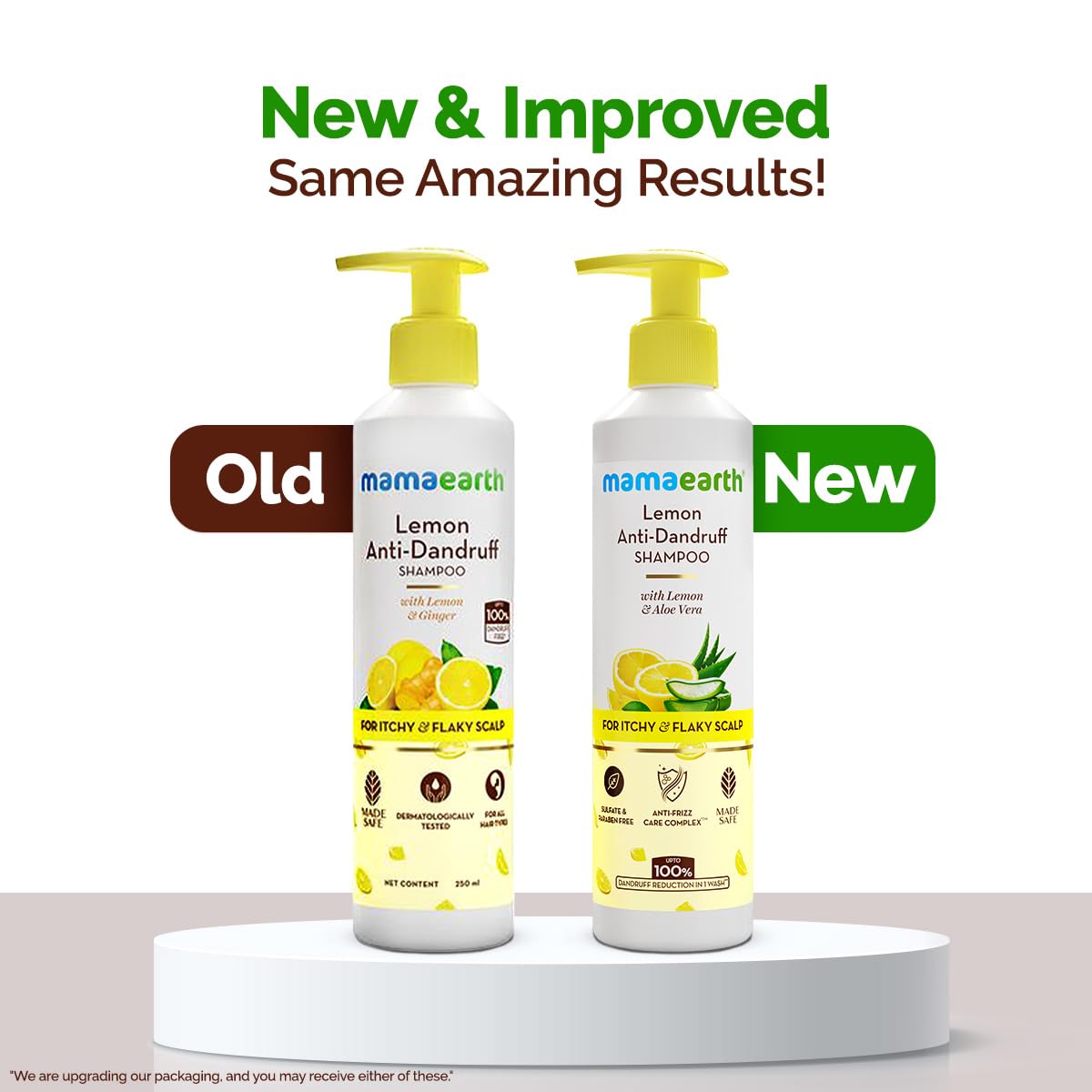 Mamaearth Lemon Anti-Dandruff Shampoo with Lemon, ZPTO, Climbazole, Aloe Vera for Itchy & Flaky Scalp | Upto 100% Dandruff Reduction & 3X Softer Hair in 1 Wash | Soothes Scalp | Reduces Frizz | 250 ml