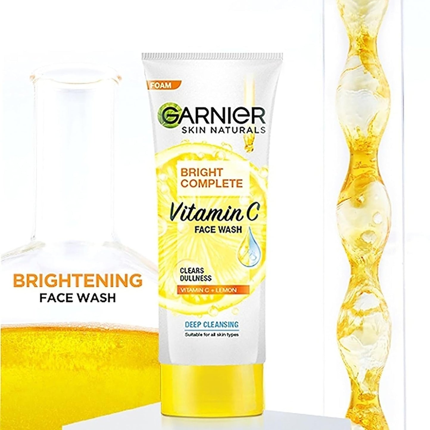 Garnier Skin Naturals, Facewash, Cleansing and Brightening, Bright Complete, 100 gm Pack of 2