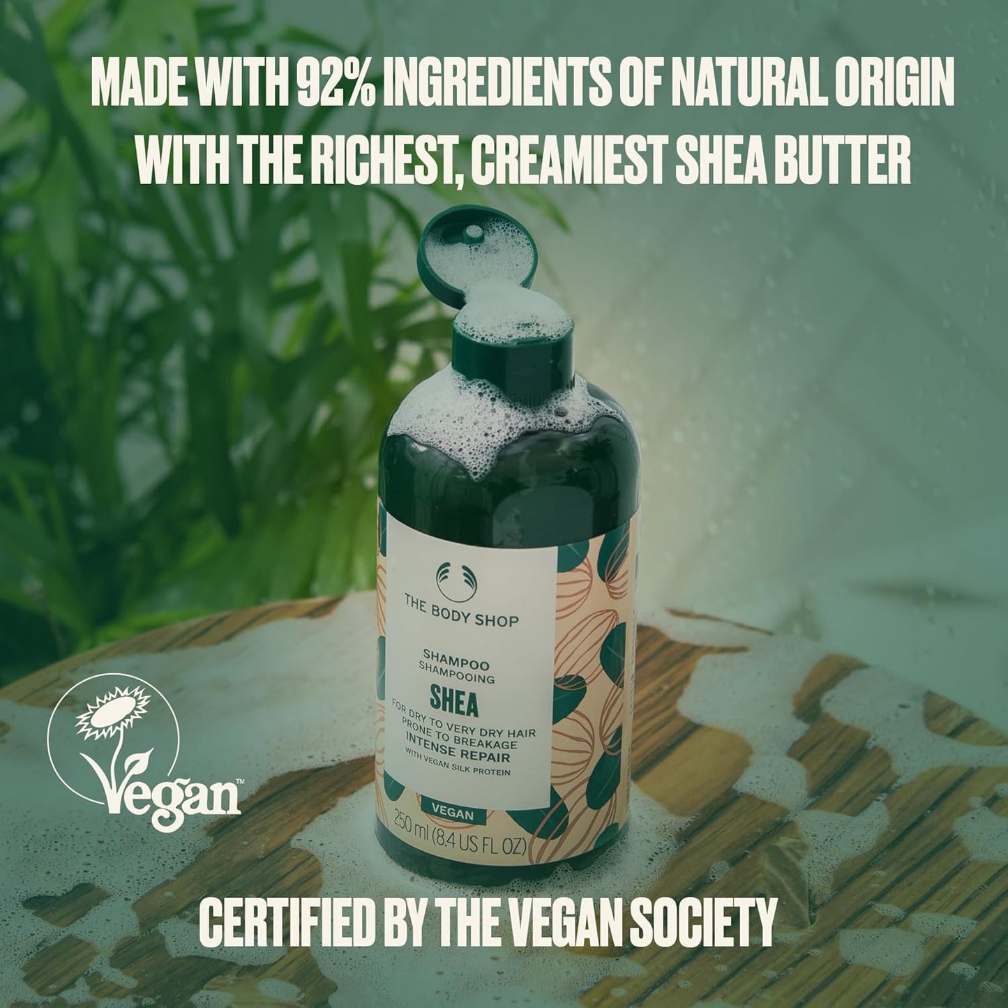 The Body Shop Vegan Shea Intense Repair Shampoo, 250 Ml - For Dry To Very Dry Hair Prone To Breakage | Vegan