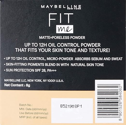 Maybelline New York Fit Me Shade 128 Warm Nude, Compact Powder, 8g