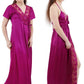 Romaisa Women's Satin Solid Maxi Length Nighty with Robe _Nightwear Set Pack of 2_Free Size