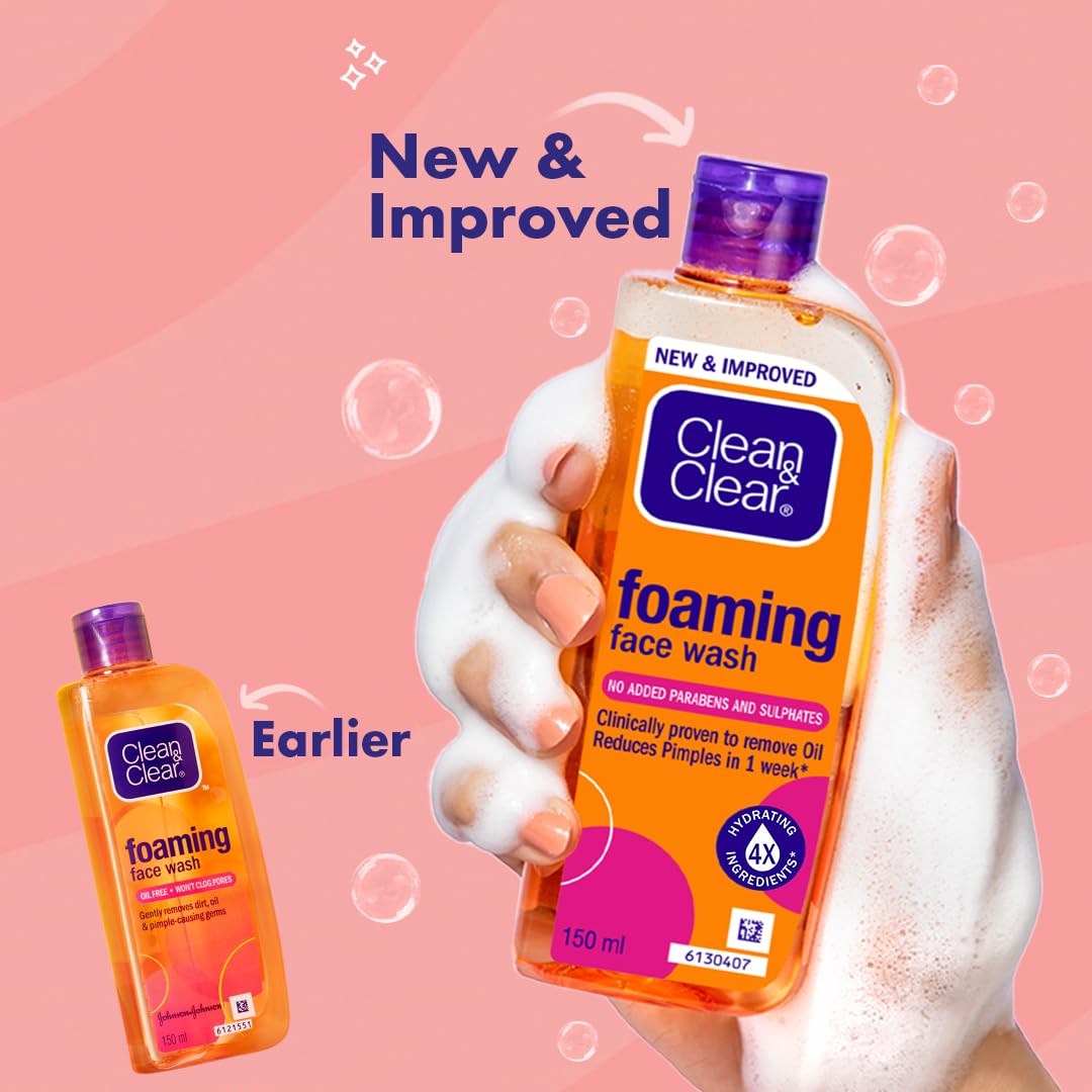 Clean & Clear Foaming Facewash For Oily Skin, Brown, 240 ml