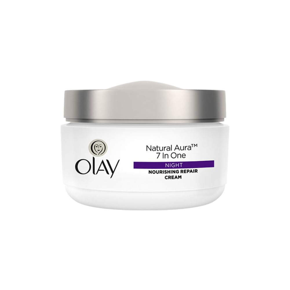 Olay Natural Aura Night Cream | Nourishes Skin for Healthy Glow | Fights 7 Signs of Ageing, 50 gm