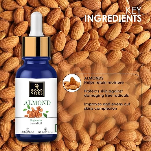 Good Vibes Almond Skin Brightening Facial Oil, 10ml