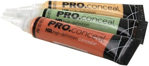 L.A. Girl Pro Conceal Set Orange, Yellow, Green Correctors, Pack of 3