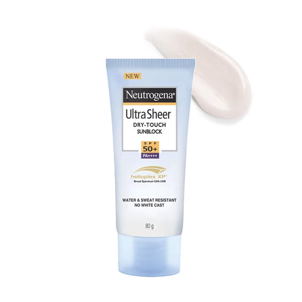 Neutrogena Ultra Sheer Dry Touch Sunblock SPF 50+ Sunscreen, White,80 gm