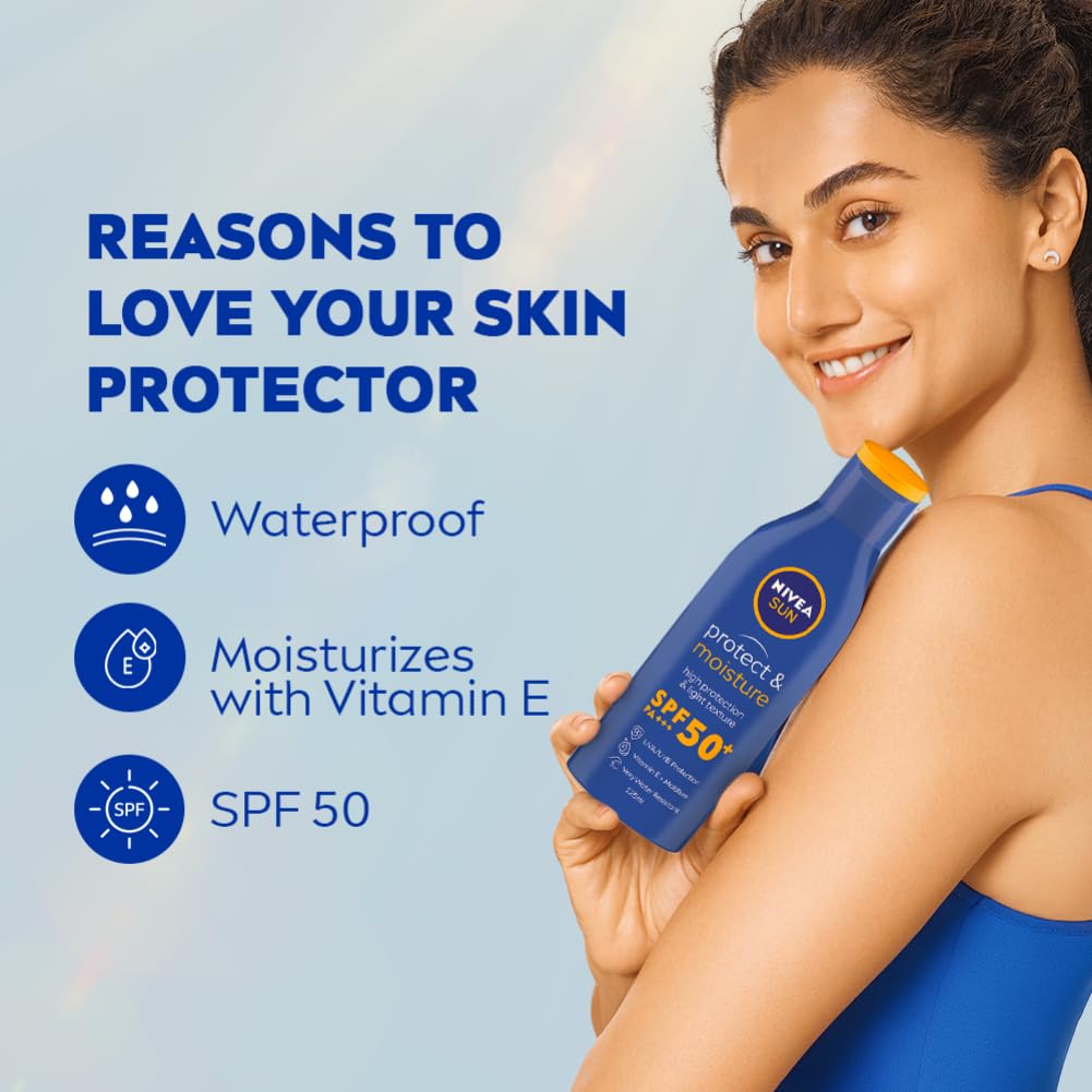 Nivea Sun Protect And Normal Moisture Spf 50 Advanced Sunscreen, Pa+++ Uva - Uvb Protection, 125 ml