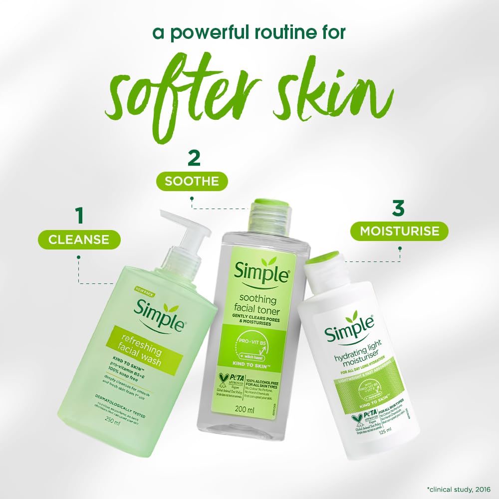 Simple Kind to Skin Refreshing Facial Wash, 250 ml
