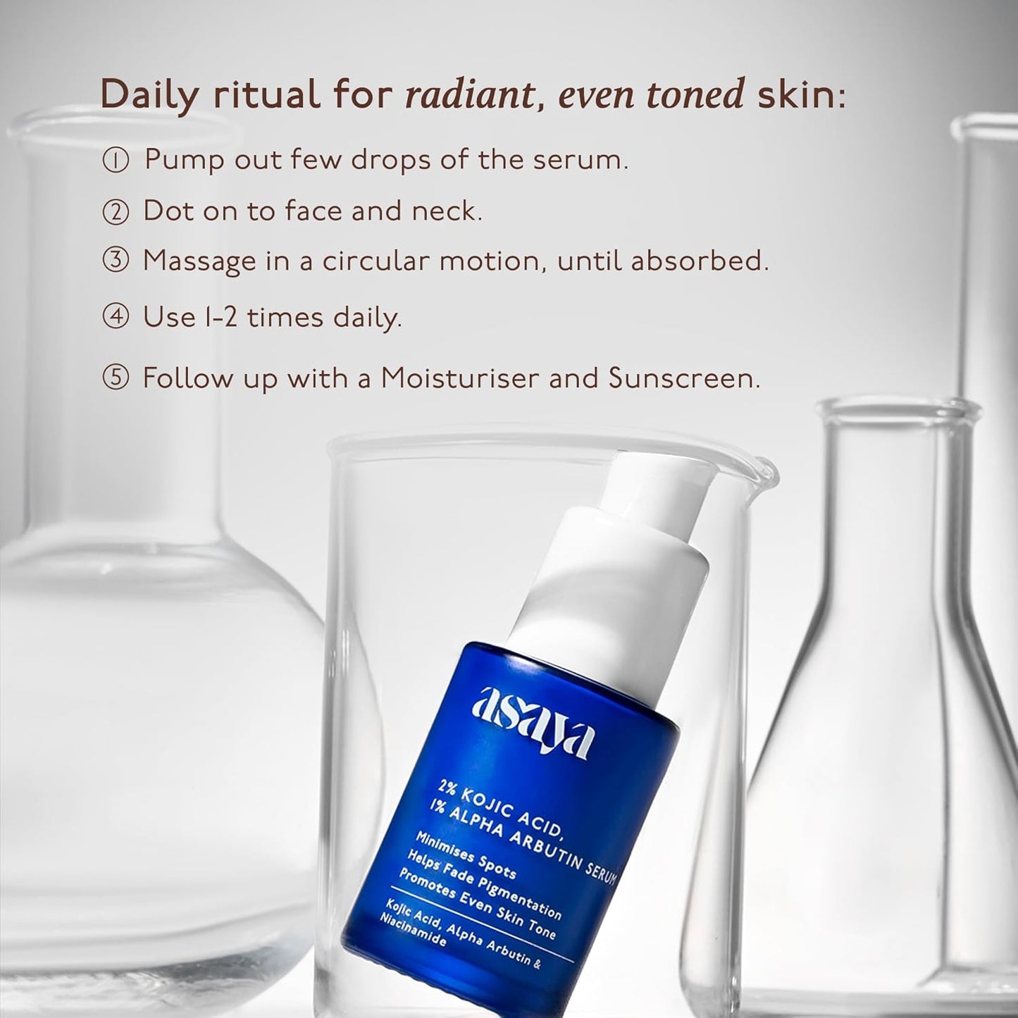 Asaya 2% Kojic Acid + 1% Alpha Arbutin Face Serum 30 ml