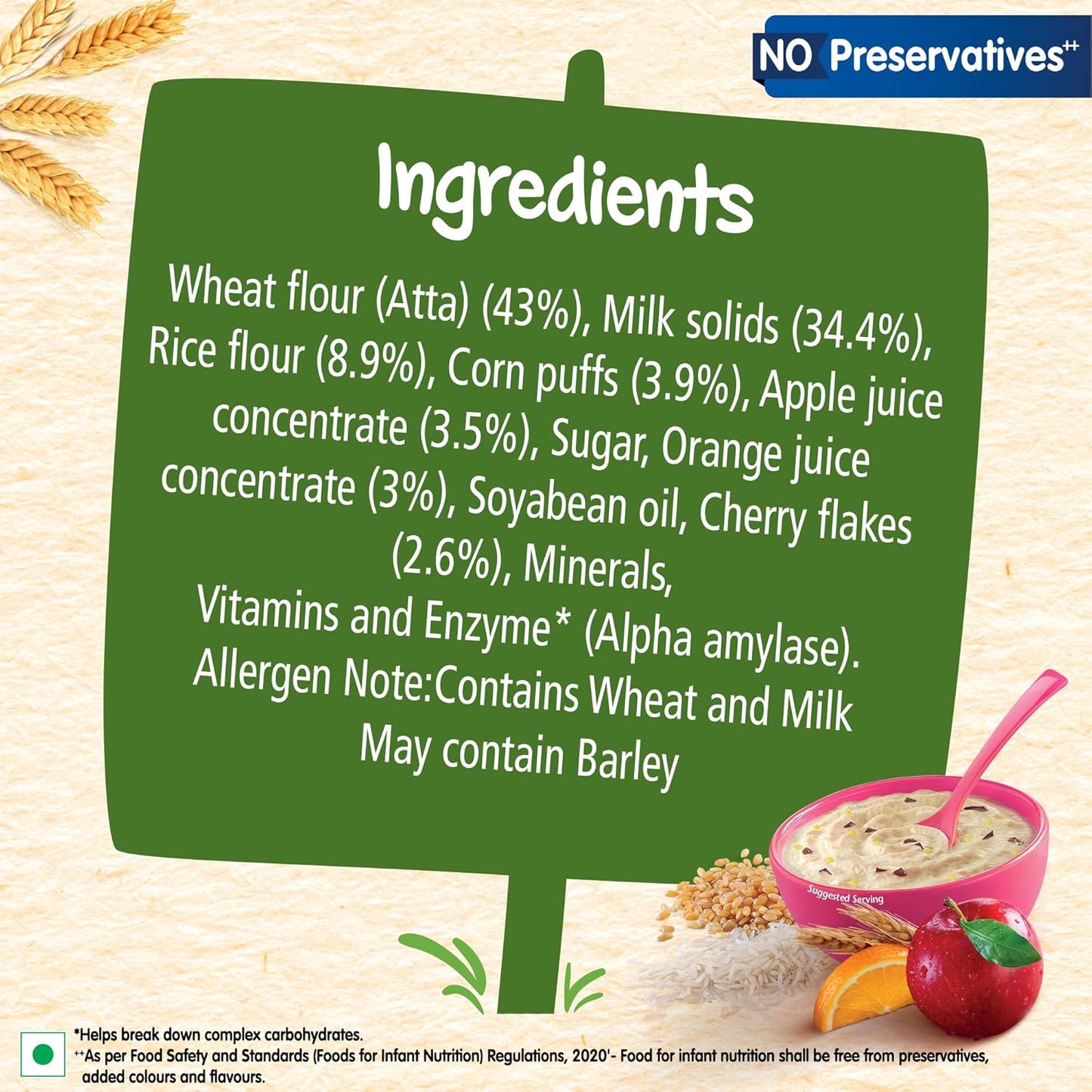 Nestle Cerelac Baby Food Cereal, Wheat Rice Mixed Fruit for 10 to 24 Months Baby, Source of Iron & Protein for Babies, 300 gm