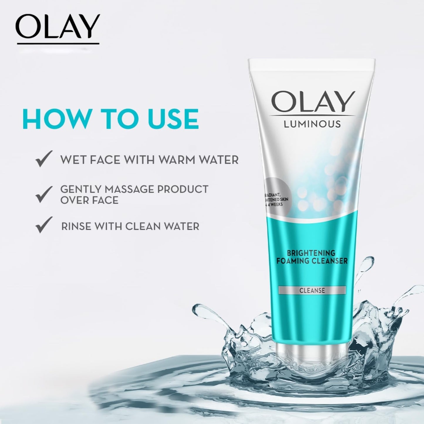 Olay Luminous Brightening Foaming Cleanser, Face Wash, 100 gm