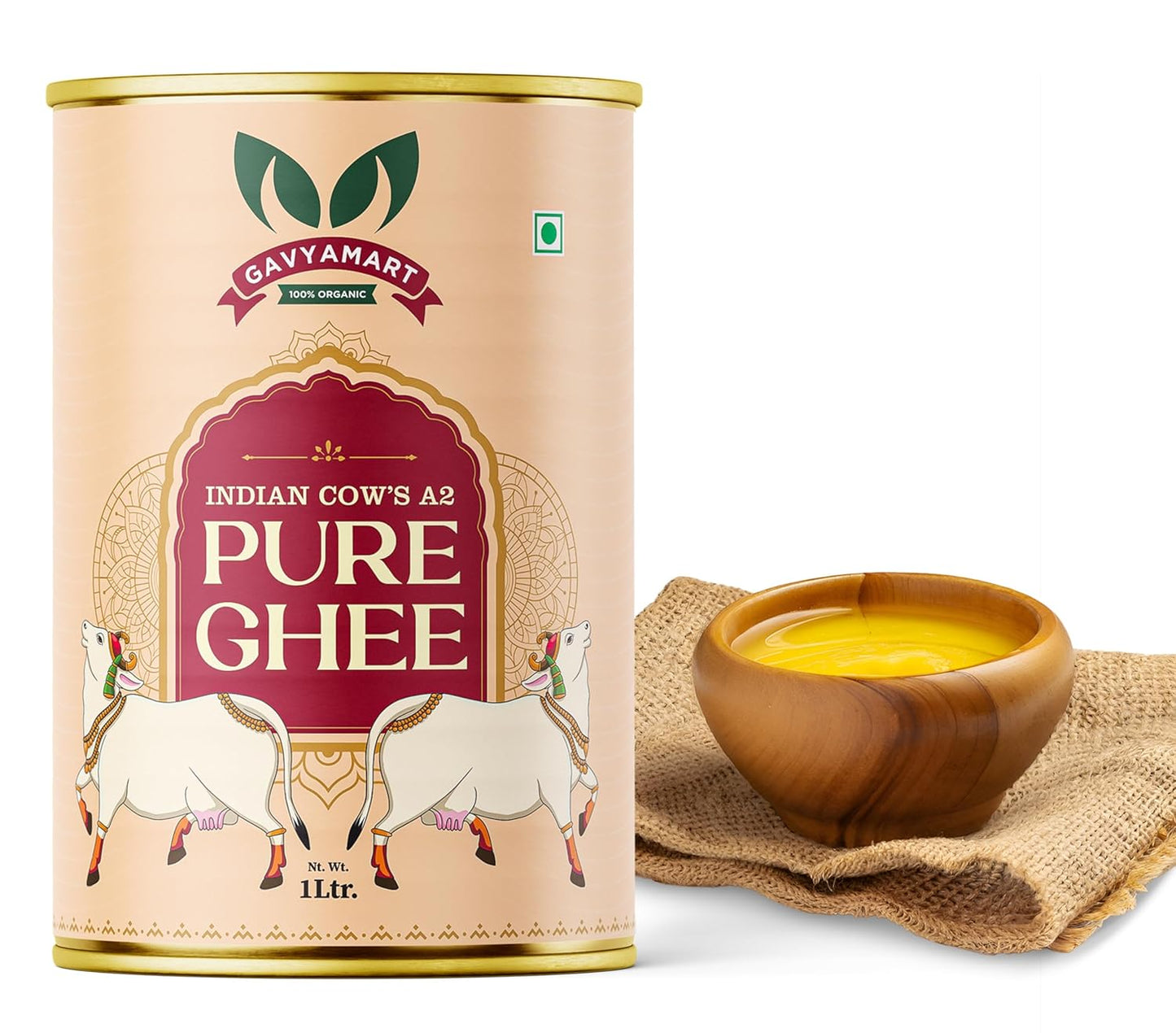 Gavyamart A2 Cow Ghee , Grassfed Ghee – Pasture Raised, Hand Crafted Clarified Butter, 1 L