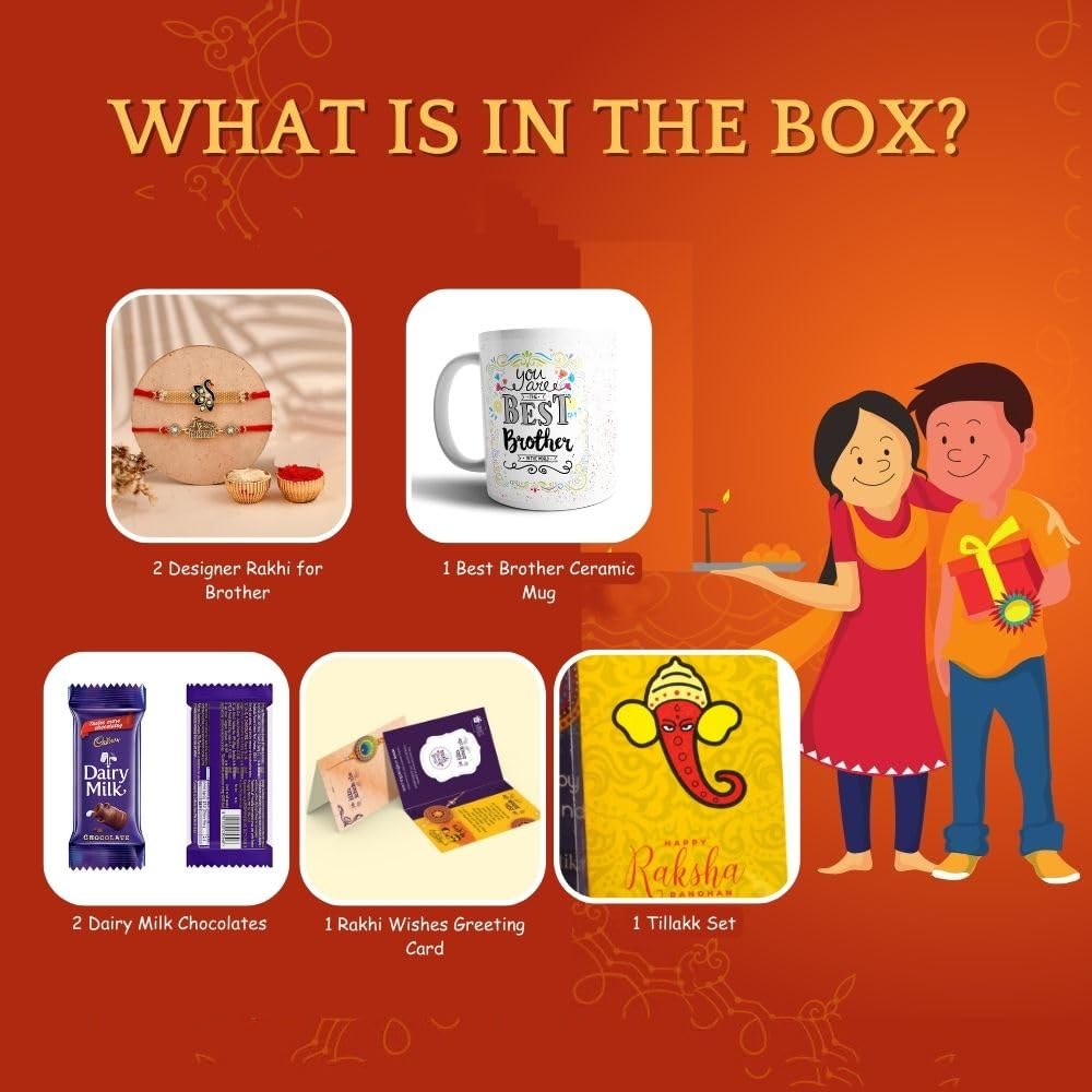 Rakhi Gift for Brother With Mug Chocolate Gift Combo