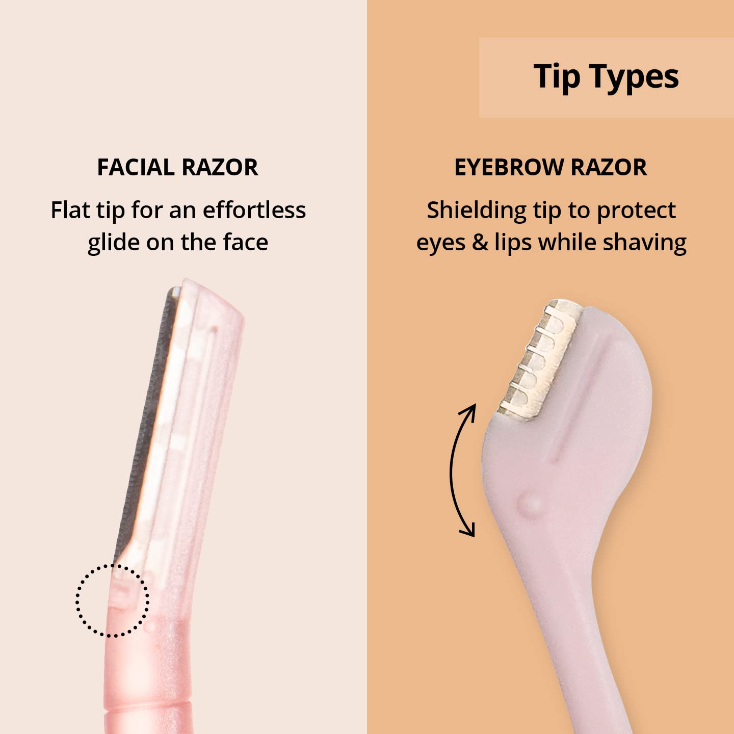 Carmesi Women's Face Hair Removal Combo | Pack of 1 Face Razor & 1 Eyebrow Razor