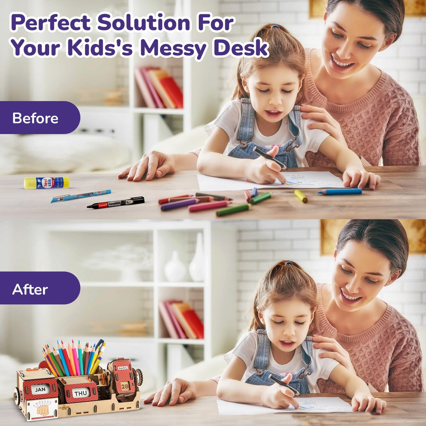 Smartivity DIY Infinity Calendar & Stationary Organizer for Kids Age 8 to 14 Years