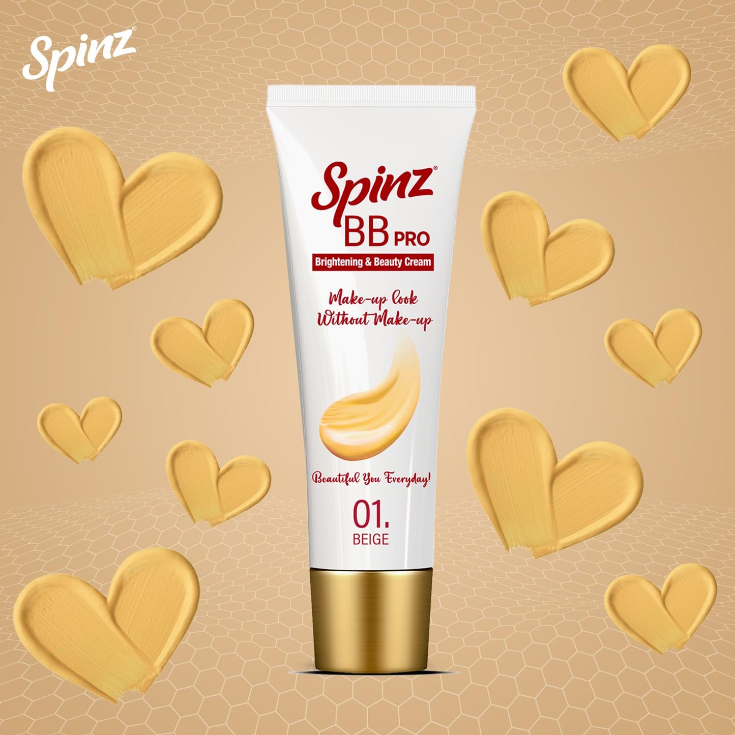 SpinZ Bb Pro Brightening & Beauty Full Coverage Radiant Face Cream With Spf 20 Pa++ (Beige 01)- 29 gm Pack of 2