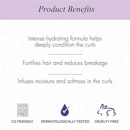 Curl Up Intense Hydrating Hair Mask - Deep conditioner for Curly Hair - Sulphate Paraben And Silicone Free - 200g