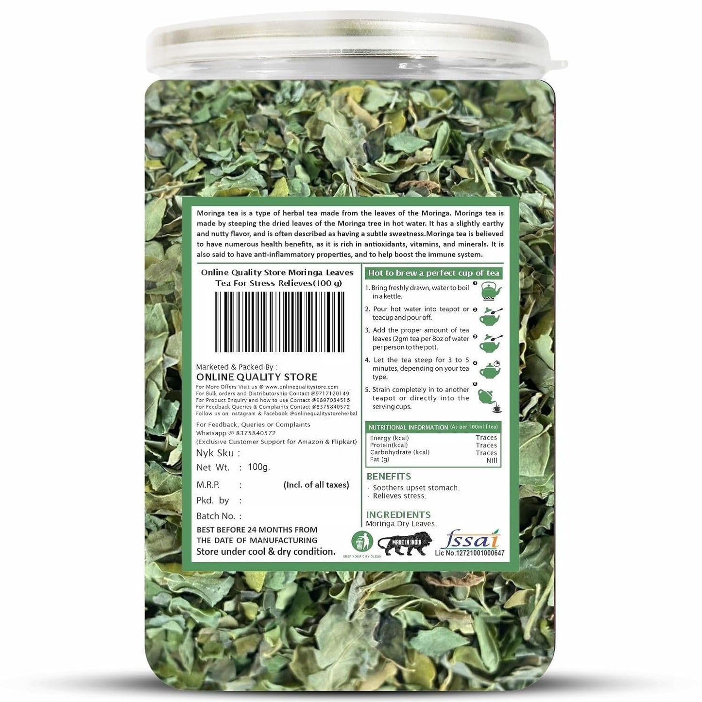 Online Quality Store Moringa Loose Leaves Tea - 100 gm