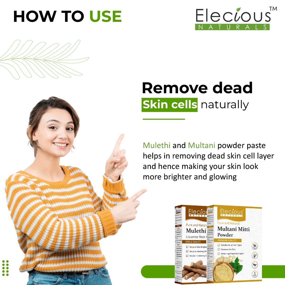 Elecious Mulethi Powder and Multani Powder Combo, 200 gm + 200 gm