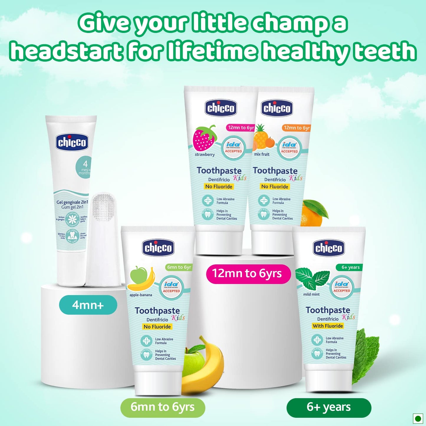 Chicco Toothpaste for Kids (6+ years), Mild Mint , 70 gm