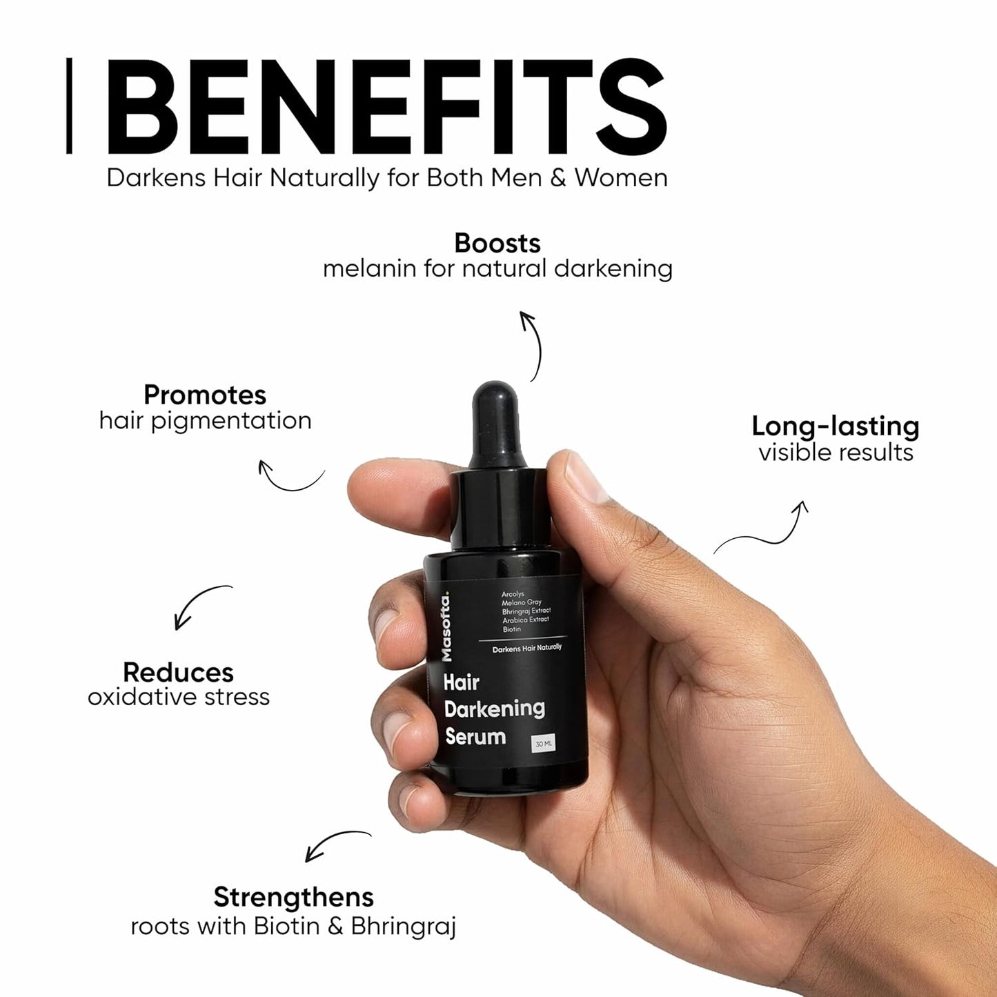 Masofta Anti Grey Hair Darkening Serum, 50 ml