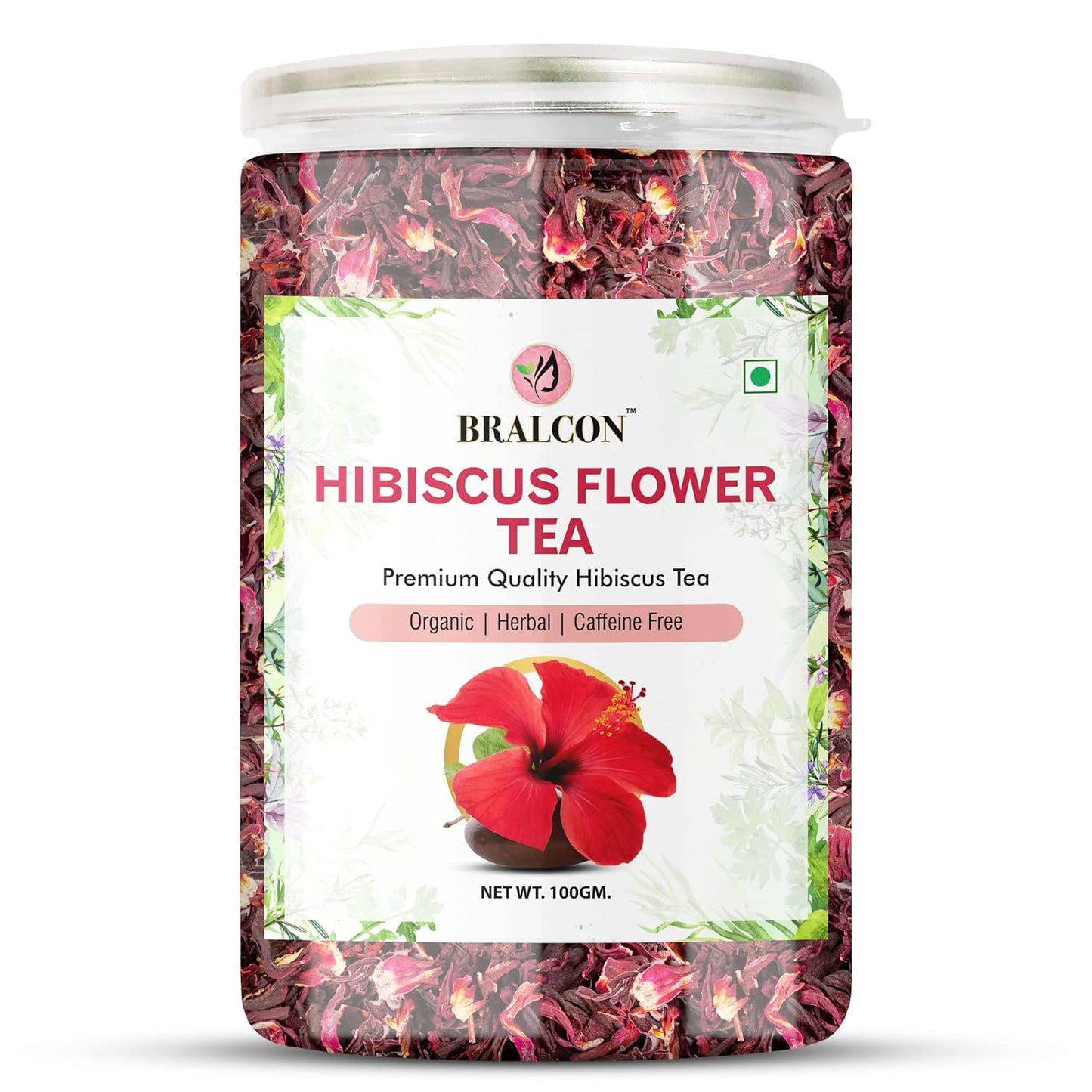 Bralcon Organic Herbal Tea Combo Pack- Hibiscus Flower Tea and Butterfly Pea Flower Tea- 200 gm