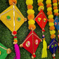 JH Gallery Handmade Artificial Marigold Fluffy Flowers Colorful Woolen Kite Hanging (42 Inches Height Approx.) (10)