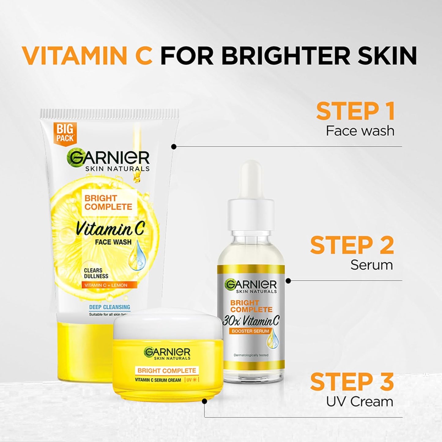 Garnier Bright Complete Vitamin C Serum Cream Uv, 45g