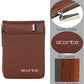 Storite PU Leather 9 Slot Vertical Card Holder Money Wallet Zipper Coin Purse for Men Women -Light Brown,