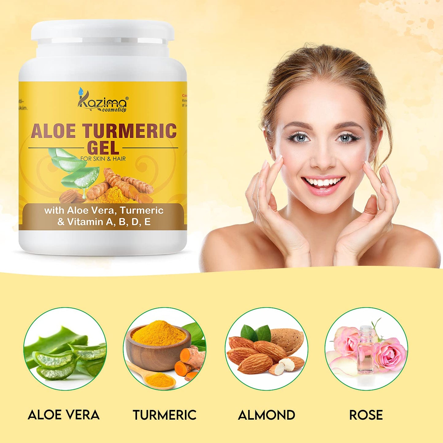 KAZIMA Aloe Turmeric Gel for Face and Body, 1kg