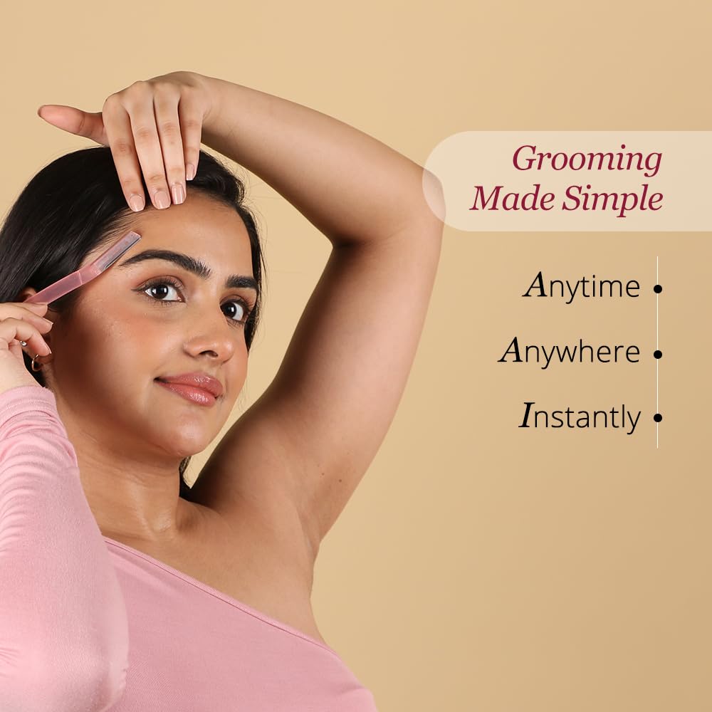 Carmesi Reusable Face Razor for Women Facial Hair- 3 Razors | Instant & Painless Hair Removal Pack of 2