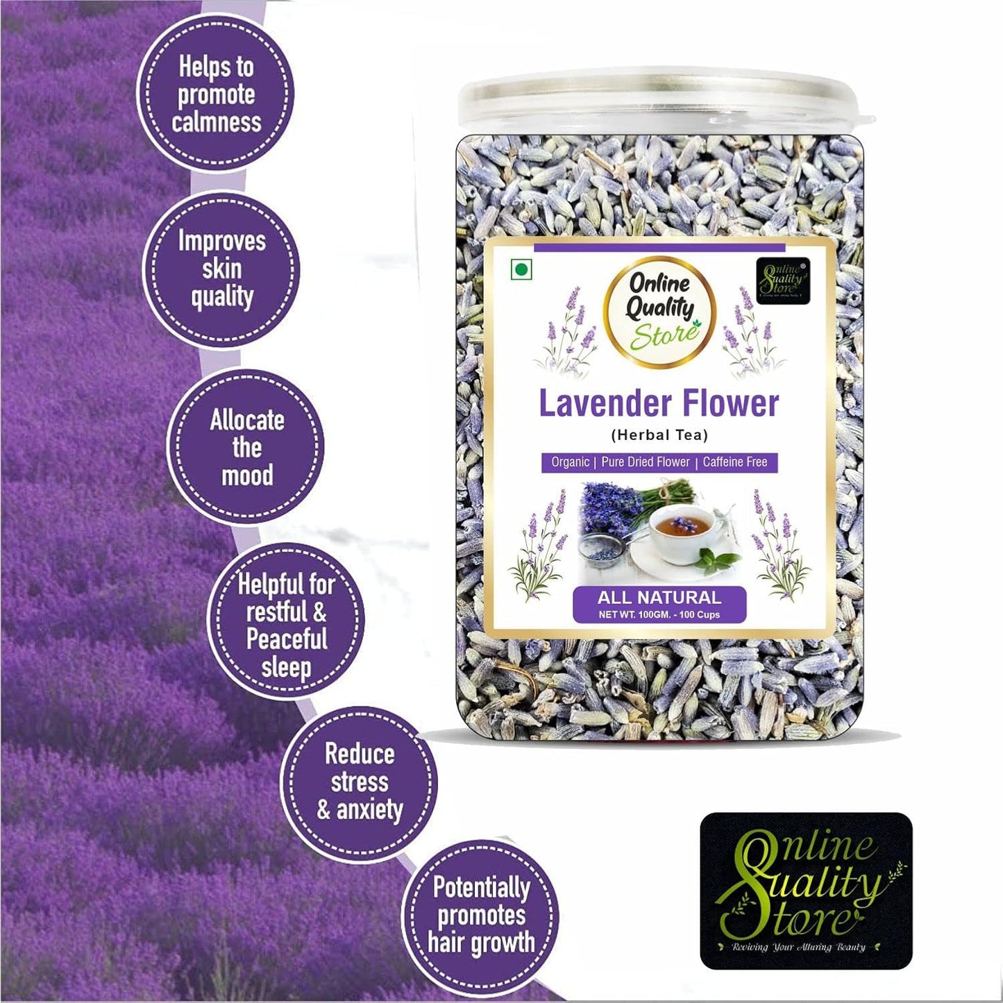 Online Quality Store Lavender Flower Tea -100 gm