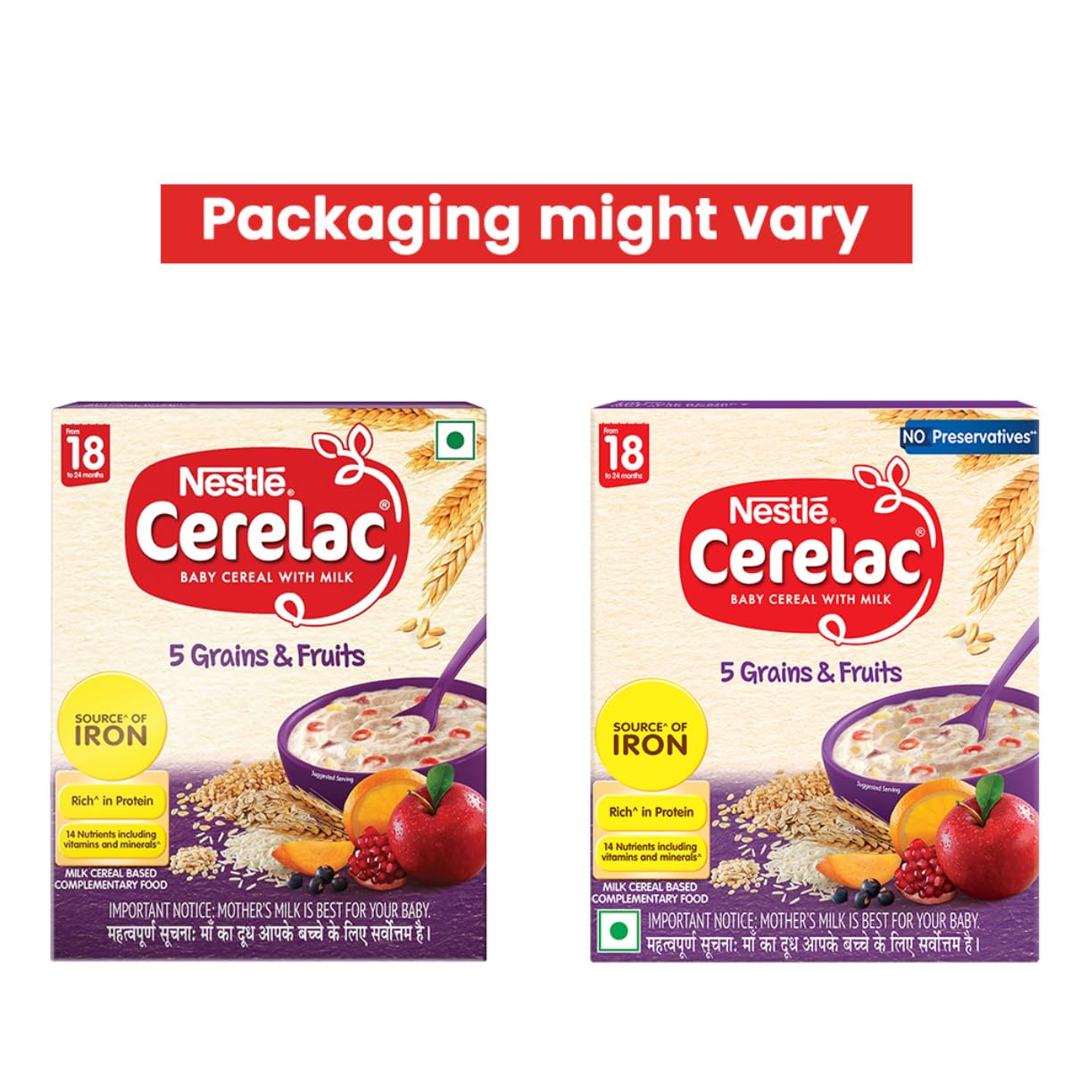 Nestle Cerelac Baby Food Cereal, 5 Grains & Fruits for 18 to 24 Months Baby, 300 gm