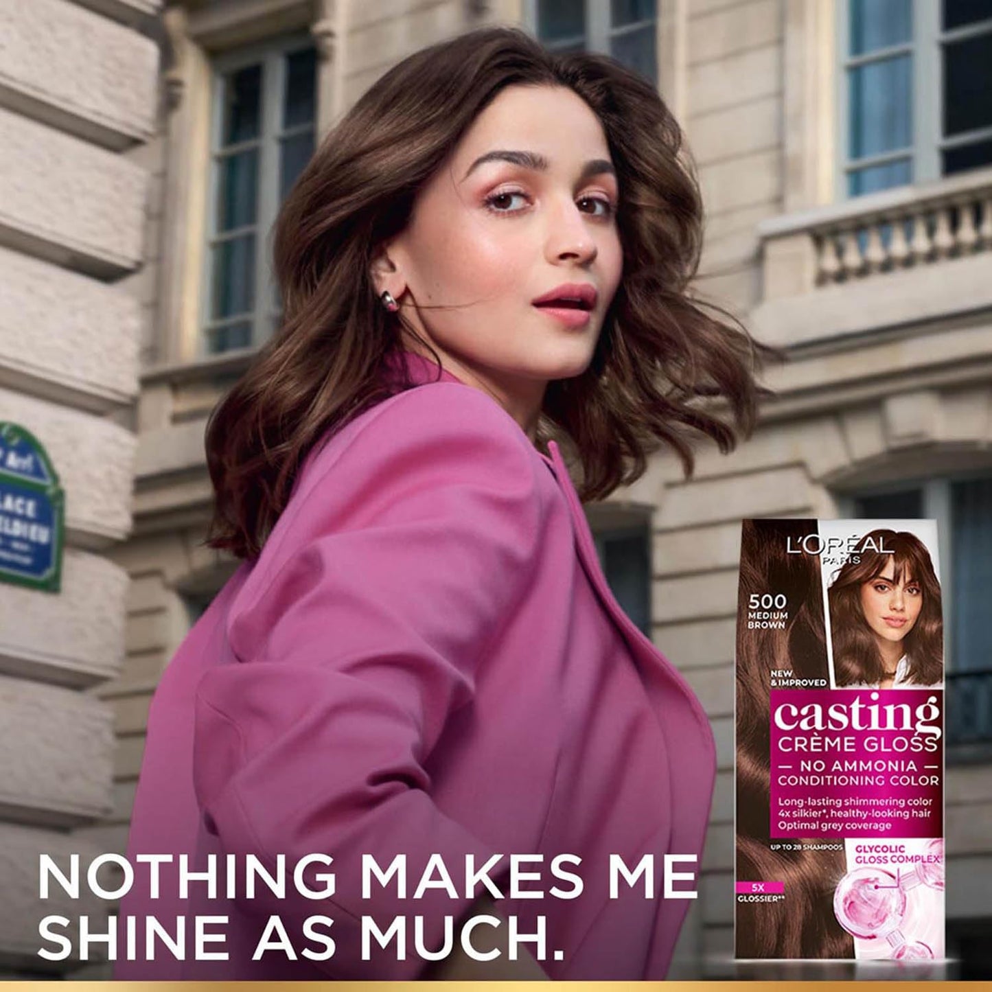 Loreal Paris Casting Crème Gloss Hair Color With Glycolic Gloss Complex, Shade 300 - Darkest Brown, 60 gm + 40 ml + 60 gm