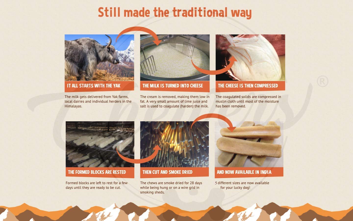 Chewers Mountain Dog Chew Himalayan Yak Milk Dental Bar, Medium Dogs, 200 gm