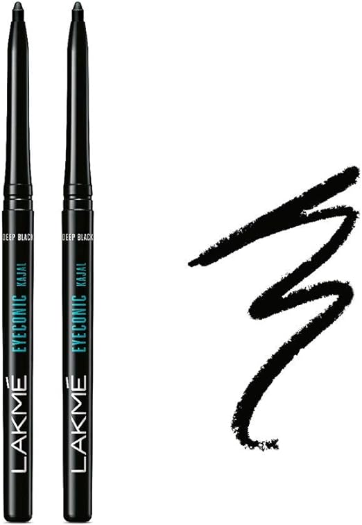 Lakme Eyeconic Kajal Twin Pack, Black, 0.35g with 0.35g