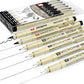Sakura Pigma Micron - Pigment Fineliner Pens - 01/03/05/08/Graphic/Brush - Wallet of 6 - Black Ink