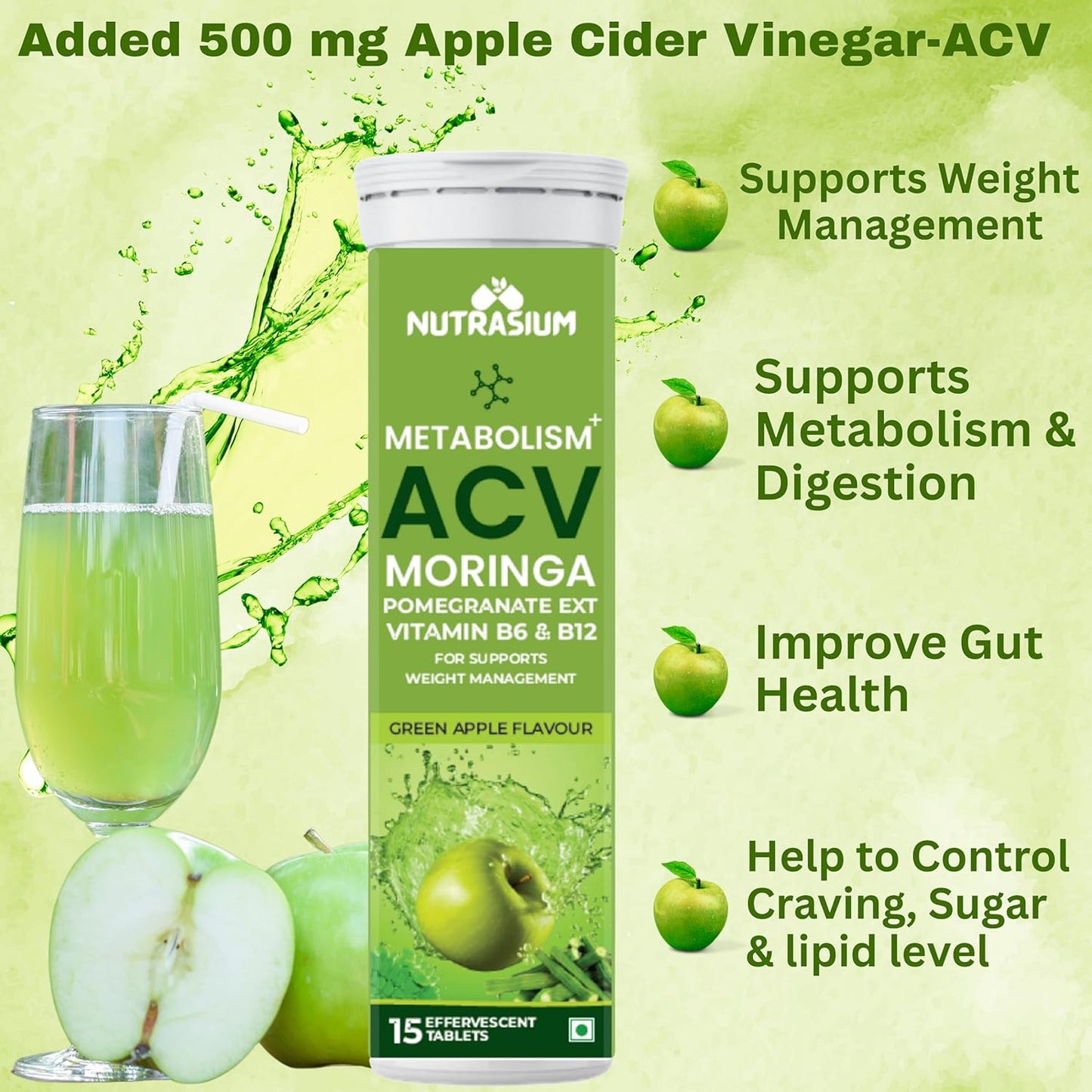 ACV Moringa Metabolism Plus | For Supports Weight Loss,60 Tablets Pack Of 4 X 15