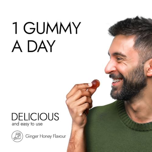 Kapiva Himalayan Shilajit Gummies, 225 mg Shilajit/Gummy, Ginger Honey Flavour, 30 Gummies