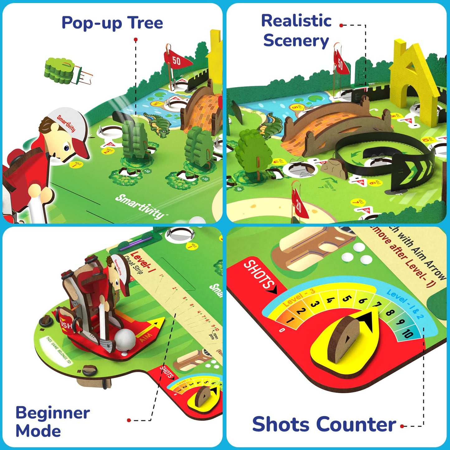 Smartivity Mini Golf Tabletop Game for Kids 6-12 Years Old