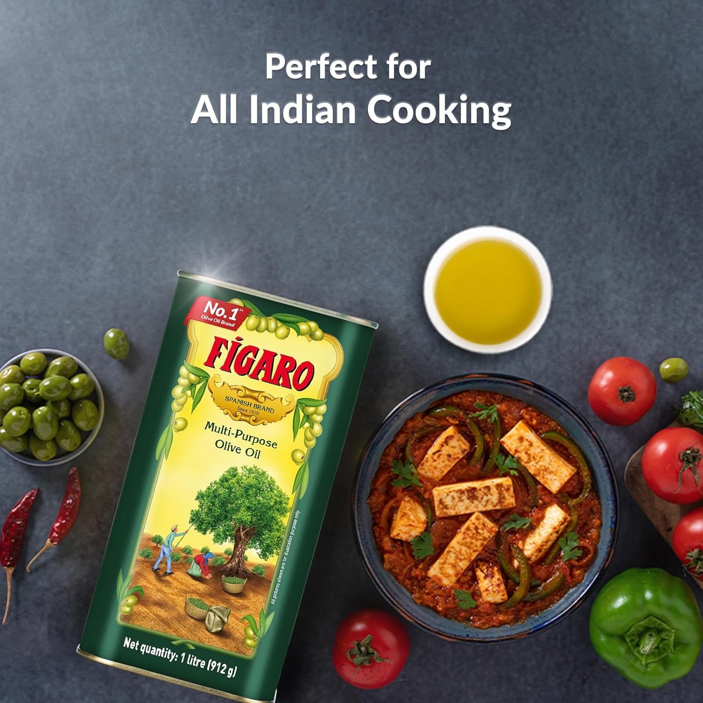 Fígaro Olive Oil- Multipurpose Pure Olive Oil- Imported from Spain- 200ml Tin