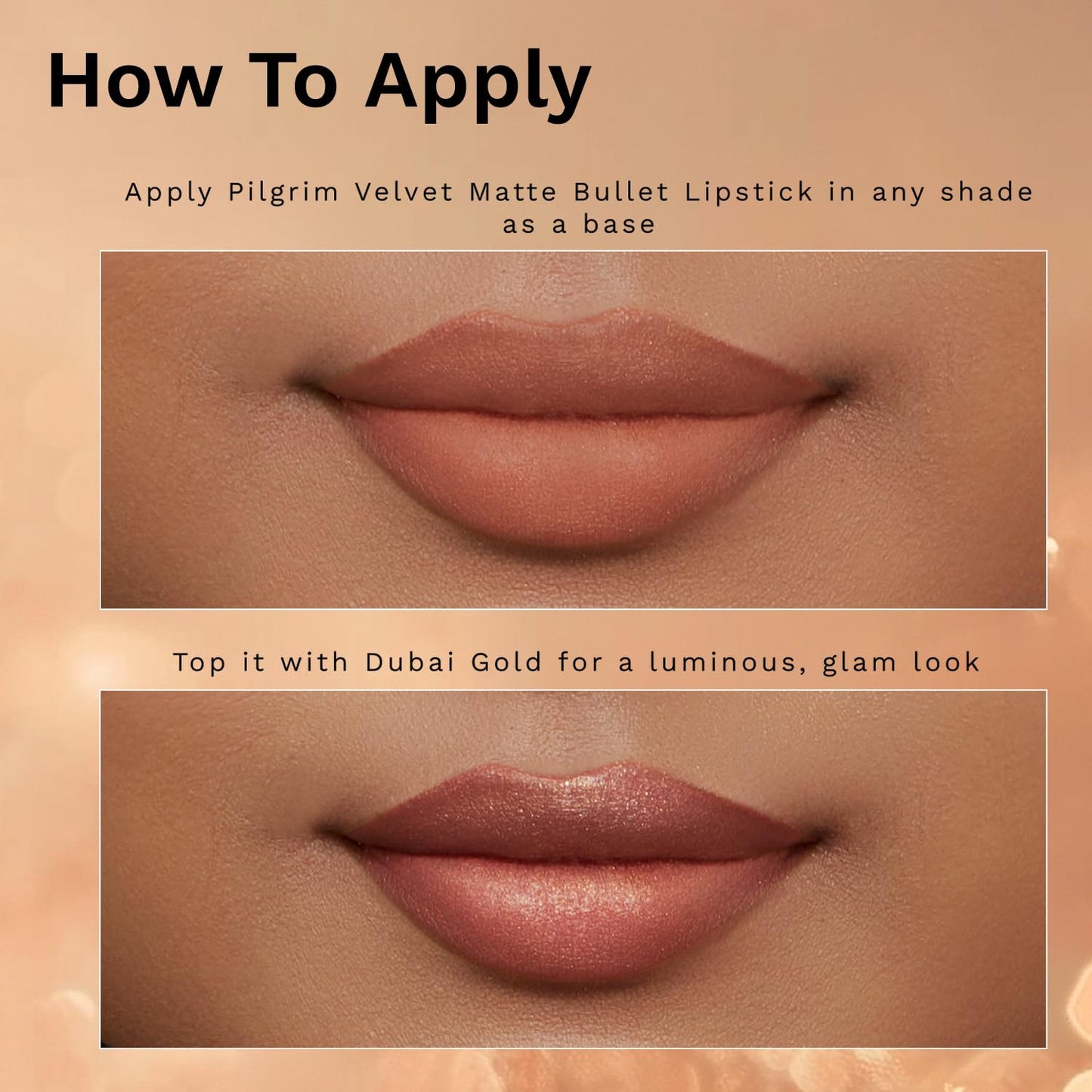 Pilgrim Glitter Lipstick For Women 4.2gm | Dubai Luxe Lifestyle - Dubai Gold Shade