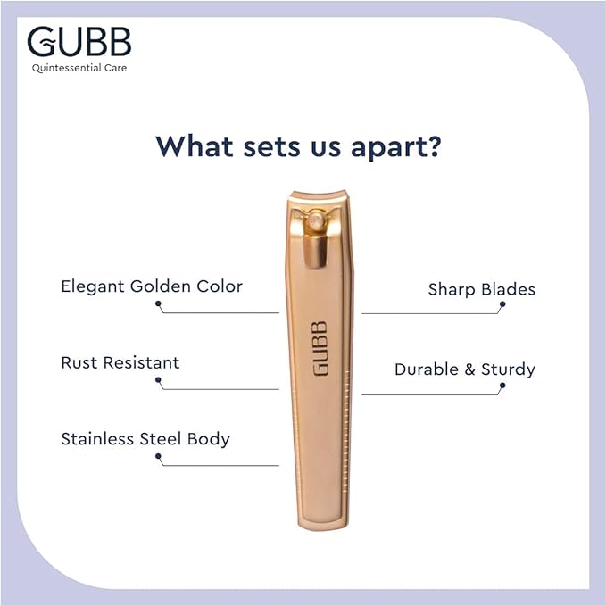 GUBB Nail Clipper For Men & Women - Gold
