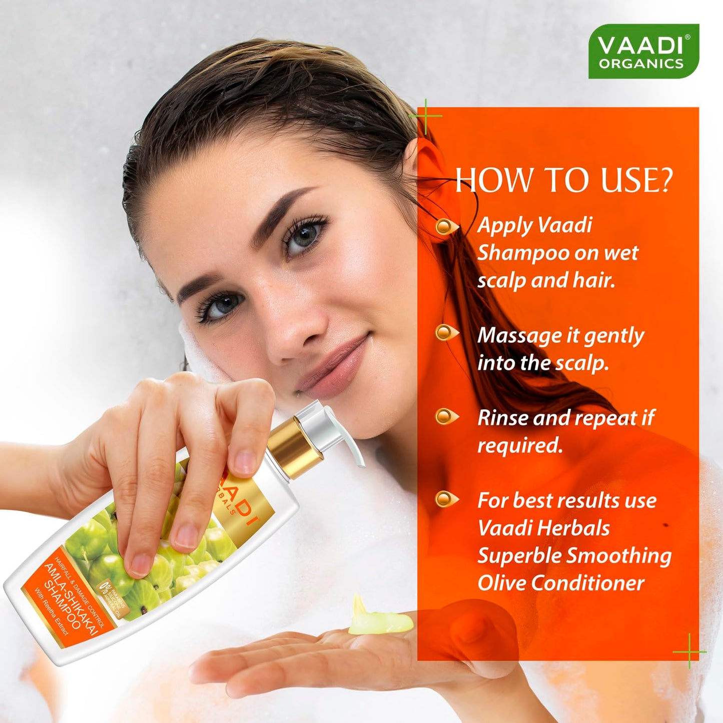 Vaadi Herbals Hairfall And Damage Control Amla Shikakai Shampoo, 350 ml