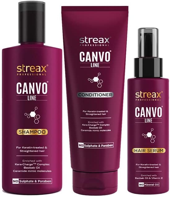 Streax Professional Canvoline Straightening Post Care Shampoo for Women , 250 ml
