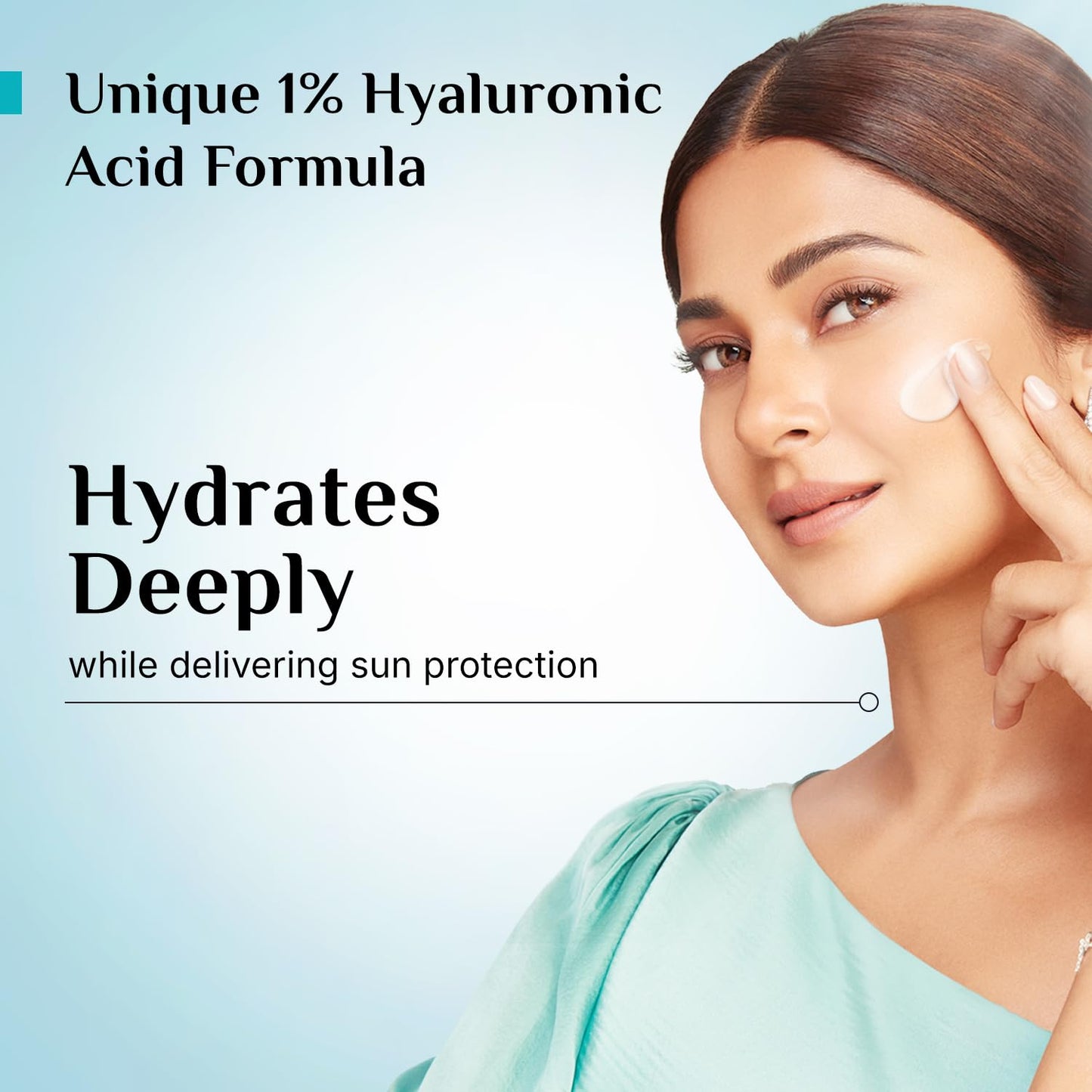 Pilgrim 1% Hyaluronic Acid Sunscreen Gel SPF 50 +++ with Korean White Lotus, 50 gm