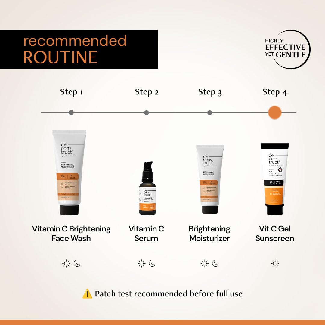 Deconstruct 5% Vitamin C Gel Sunscreen for Oily Skin SPF 50 PA++++, 50 gm